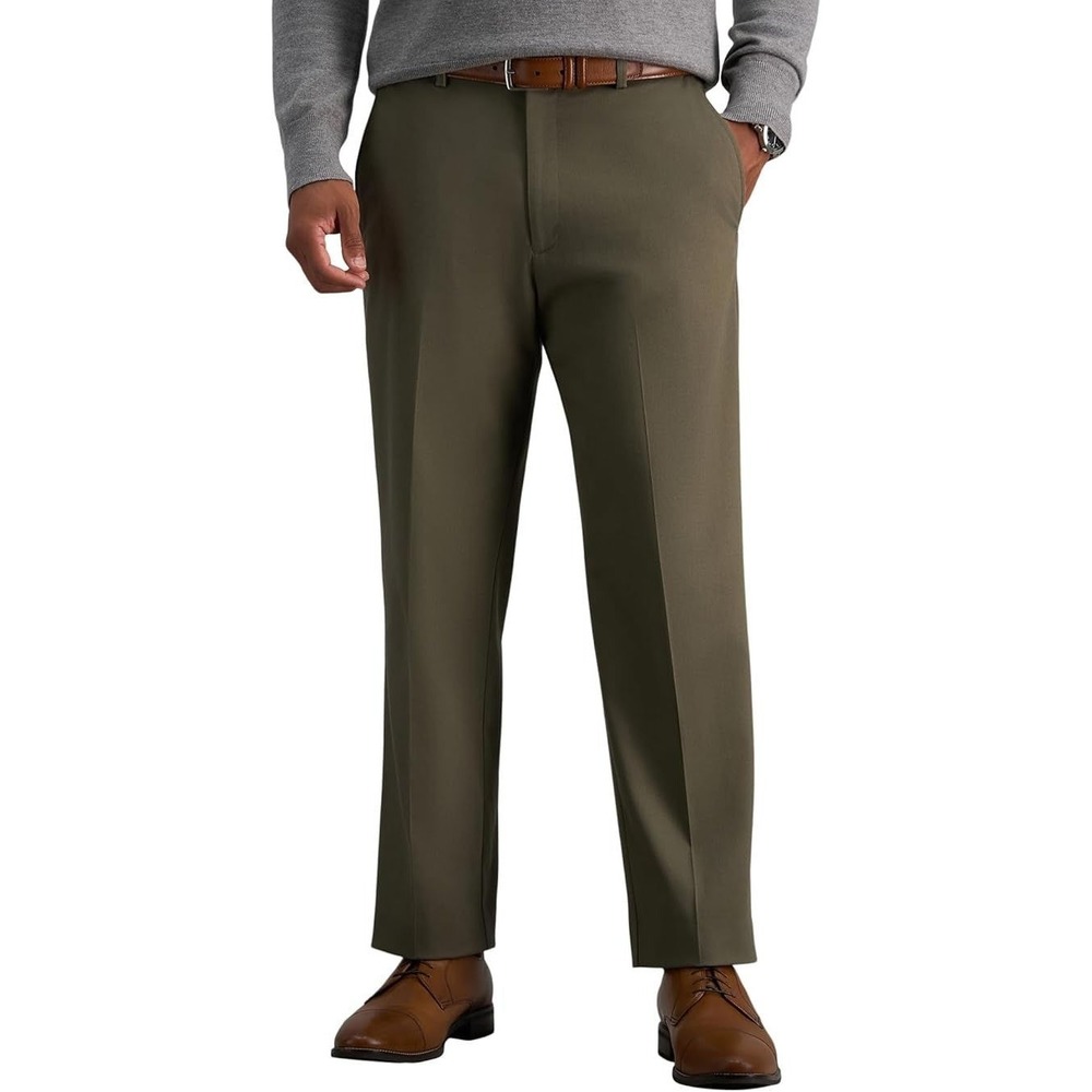 Haggar Men's Premium No Iron Classic Fit Flat Front Khaki‎ Pants - Toast - 34x34
